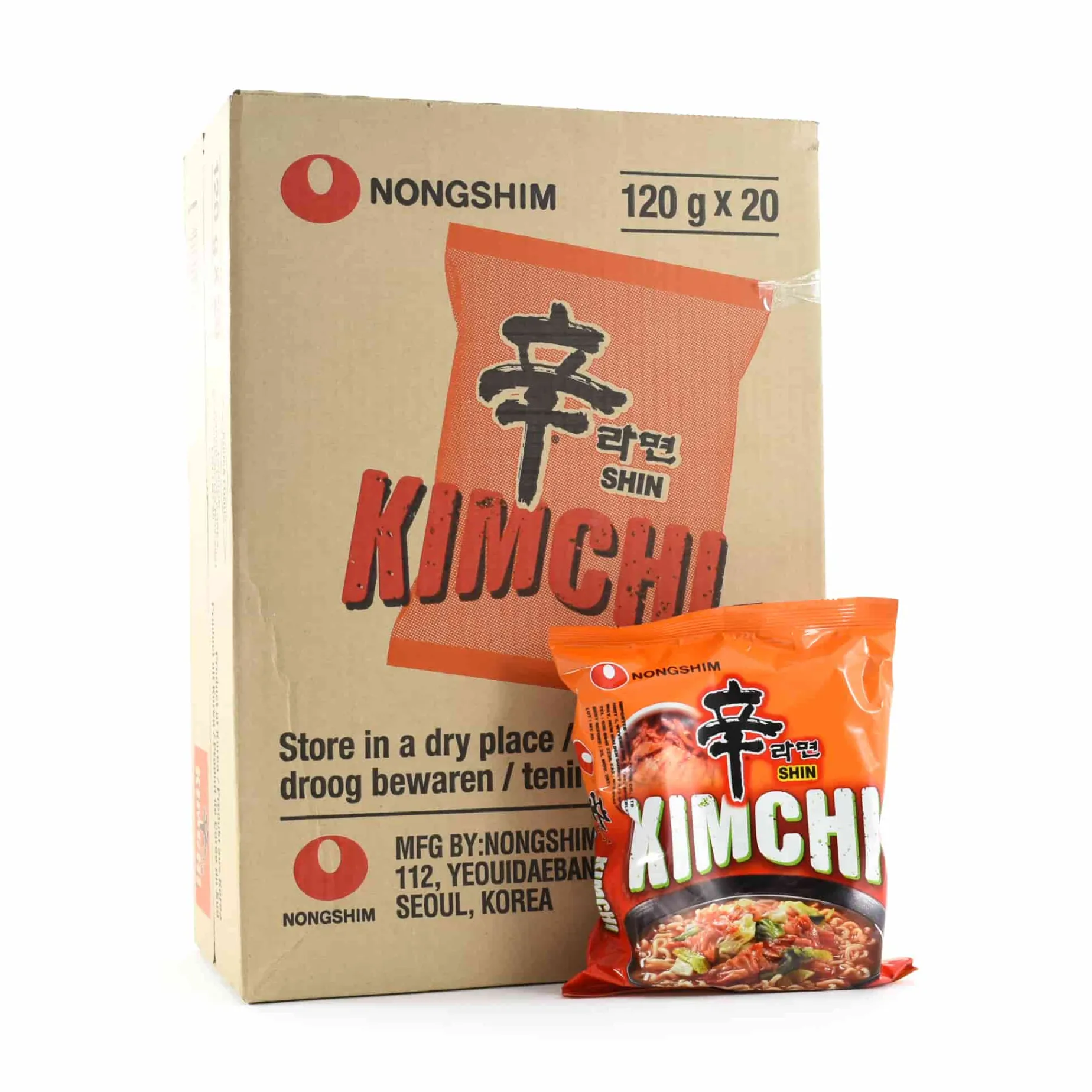 20 x Packs of Nongshim Kimchi Ramyun Noodles