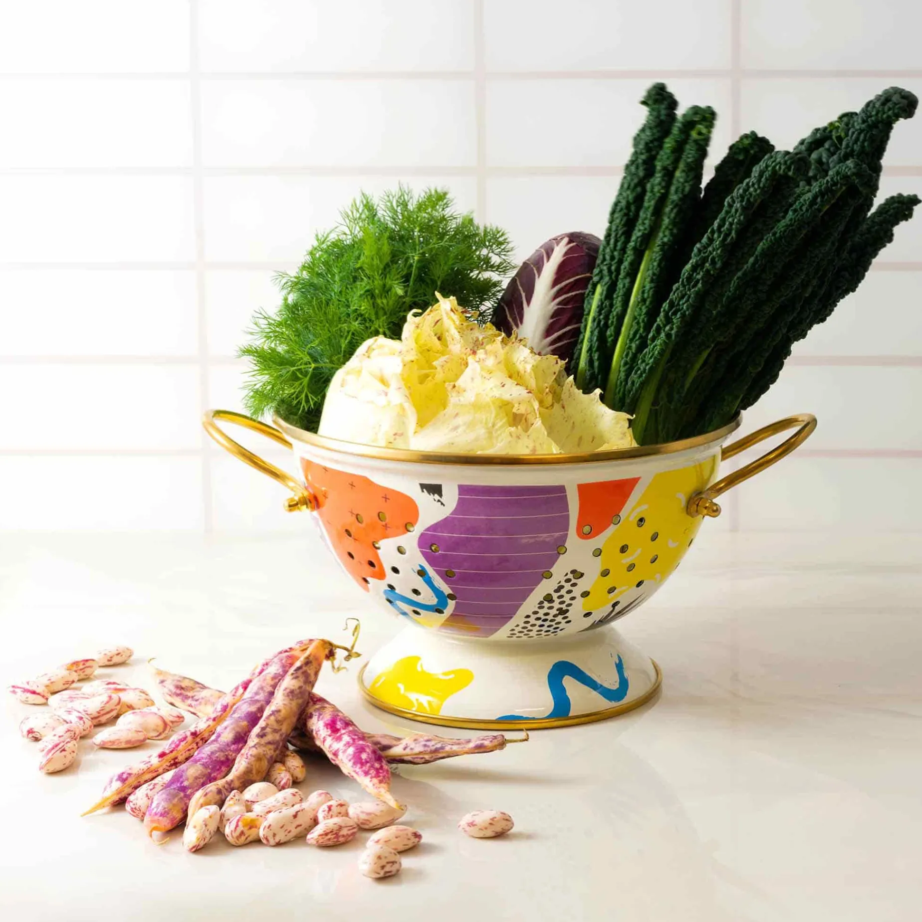 Abstract Enamel Colander, 22cm