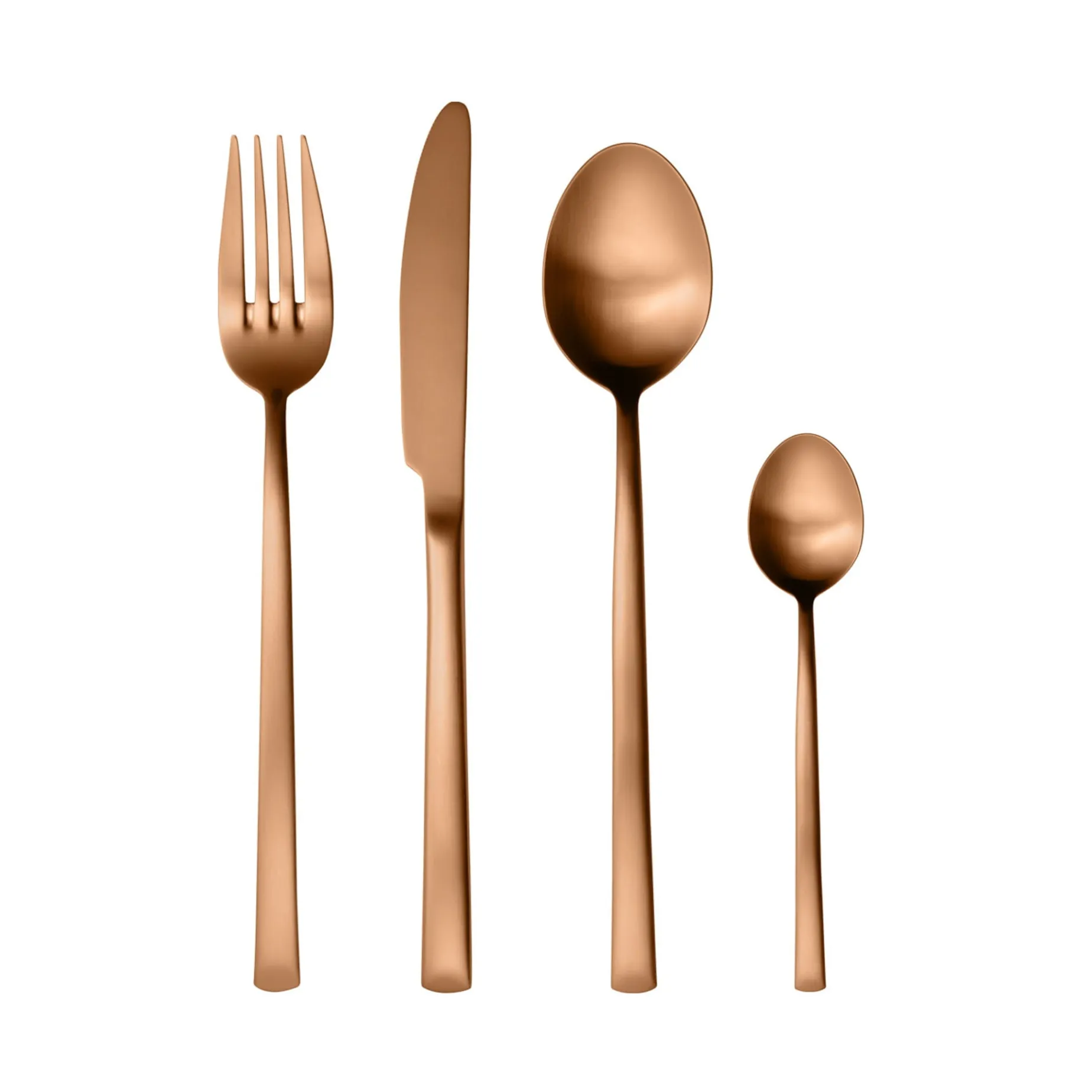 Arco Brushed Copper 4 Piece Place Setting Cutlery Set