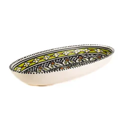 Azraq Patterned Oval Serving Dish, 30cm
