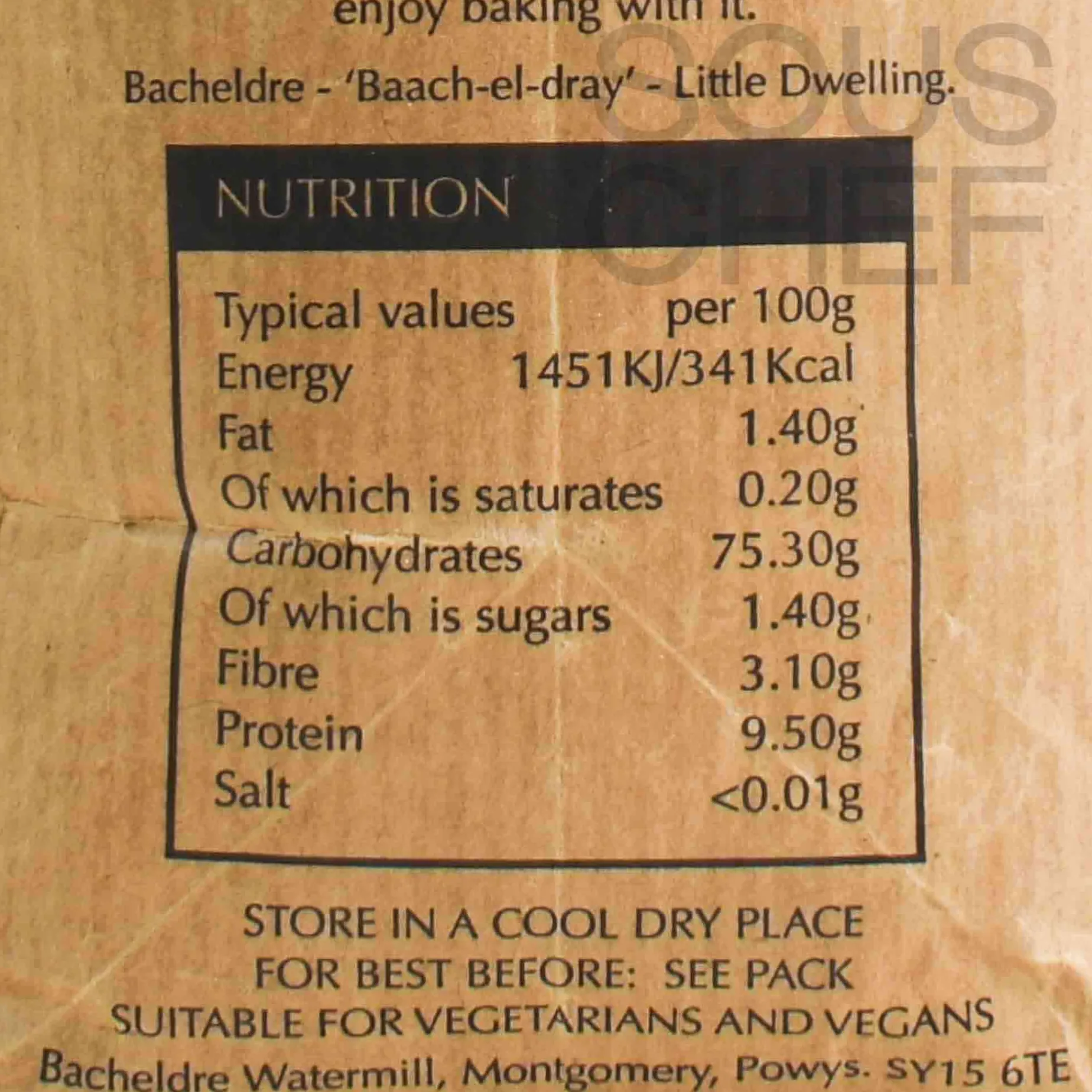 Bacheldre Organic Plain White Flour, 1.5kg