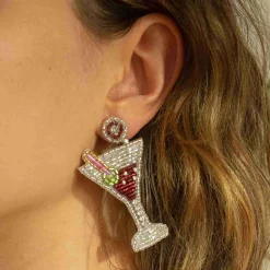 Beaded Martini Earrings