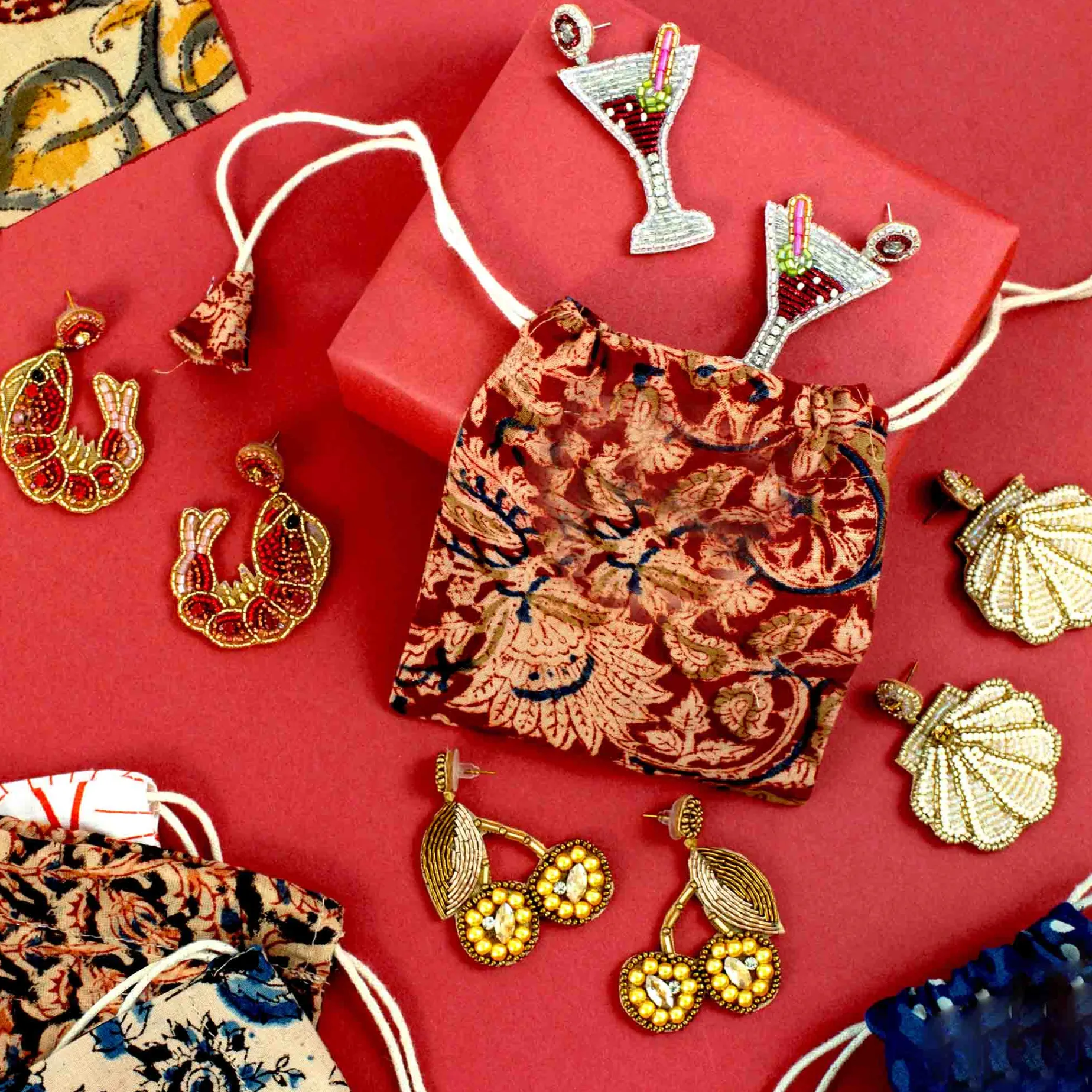 Beaded Martini Earrings