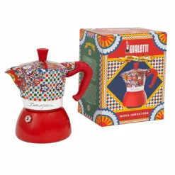 Bialetti x Dolce & Gabbana Red Moka Induction Coffee Maker, 4 Cup