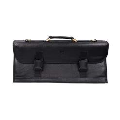 Black Buffalo Leather Knife Bag, 11 Slots