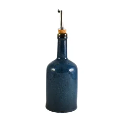 Blue Glaze Oil Bottle with Pourer, 600ml