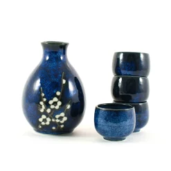 Blue Sakura Sake Set