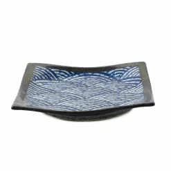 Blue Wave Medium Square Plate, 17.5cm
