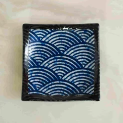 Blue Wave Small Square Plate, 13.5cm