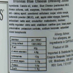 Briannas Blue Cheese Dressing, 355ml