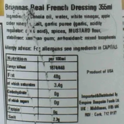 Briannas Real French Dressing, 355ml