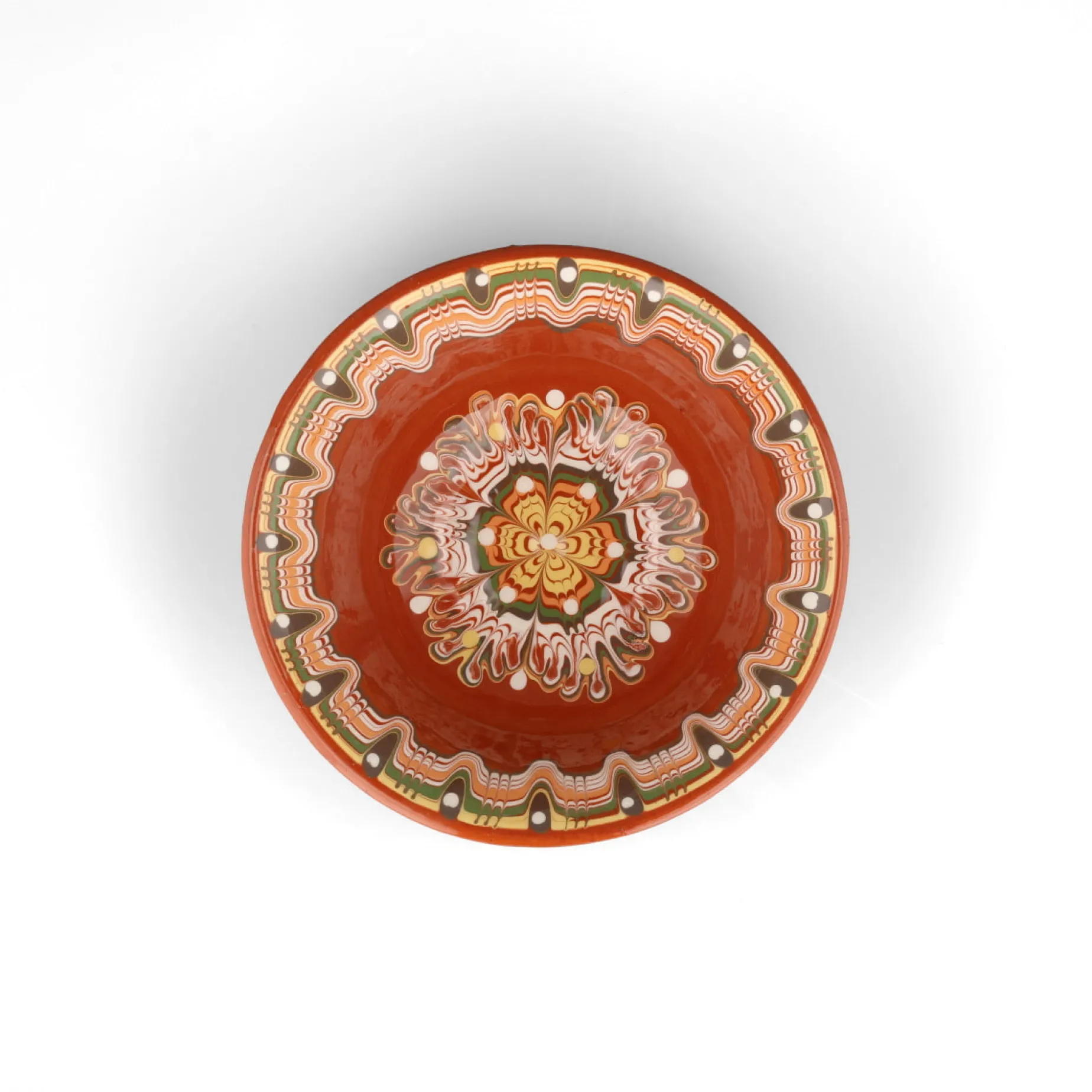 Bulgarian Troyan Brown Soup Bowl, 16cm