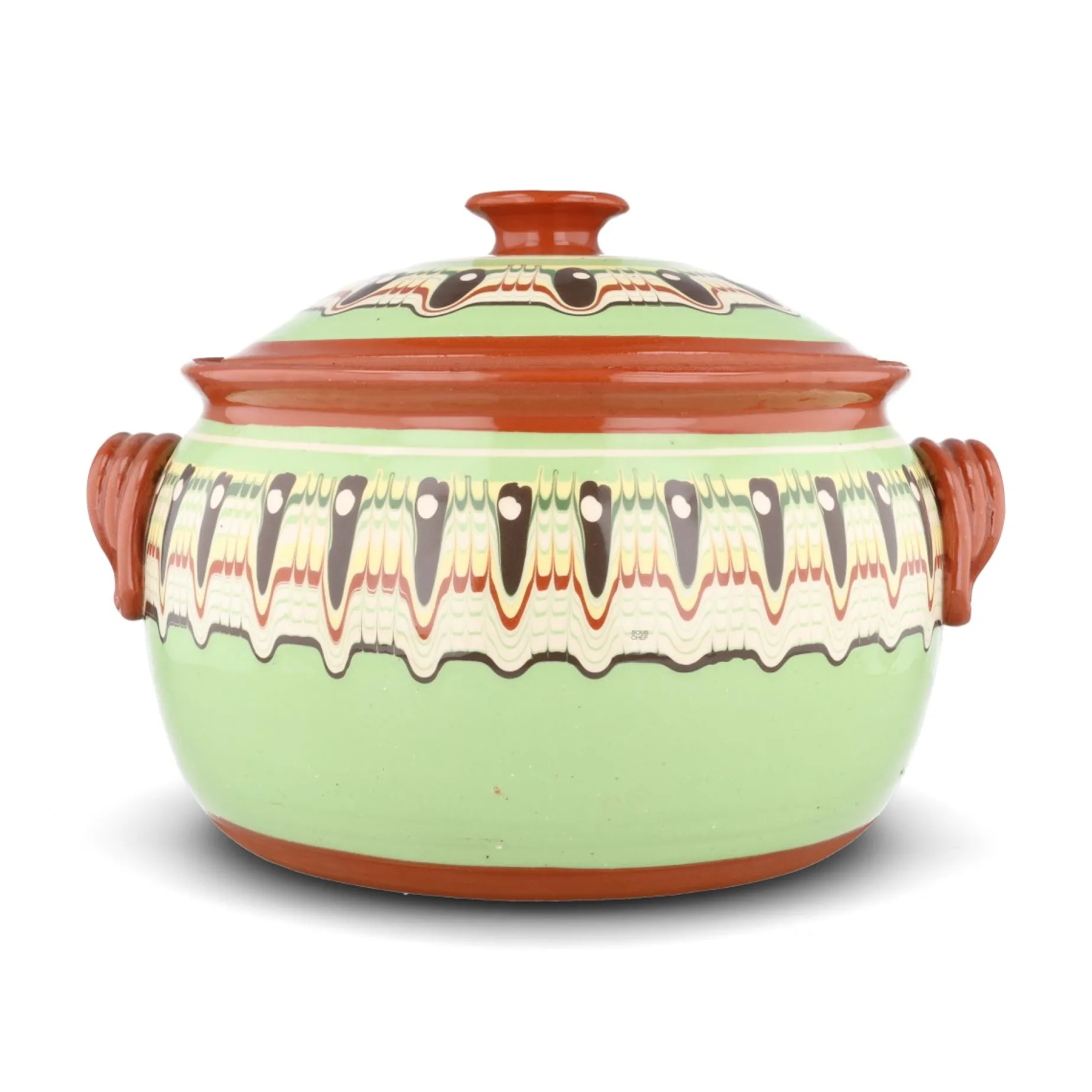 Bulgarian Troyan Mint Green Terracotta Cooking Pot
