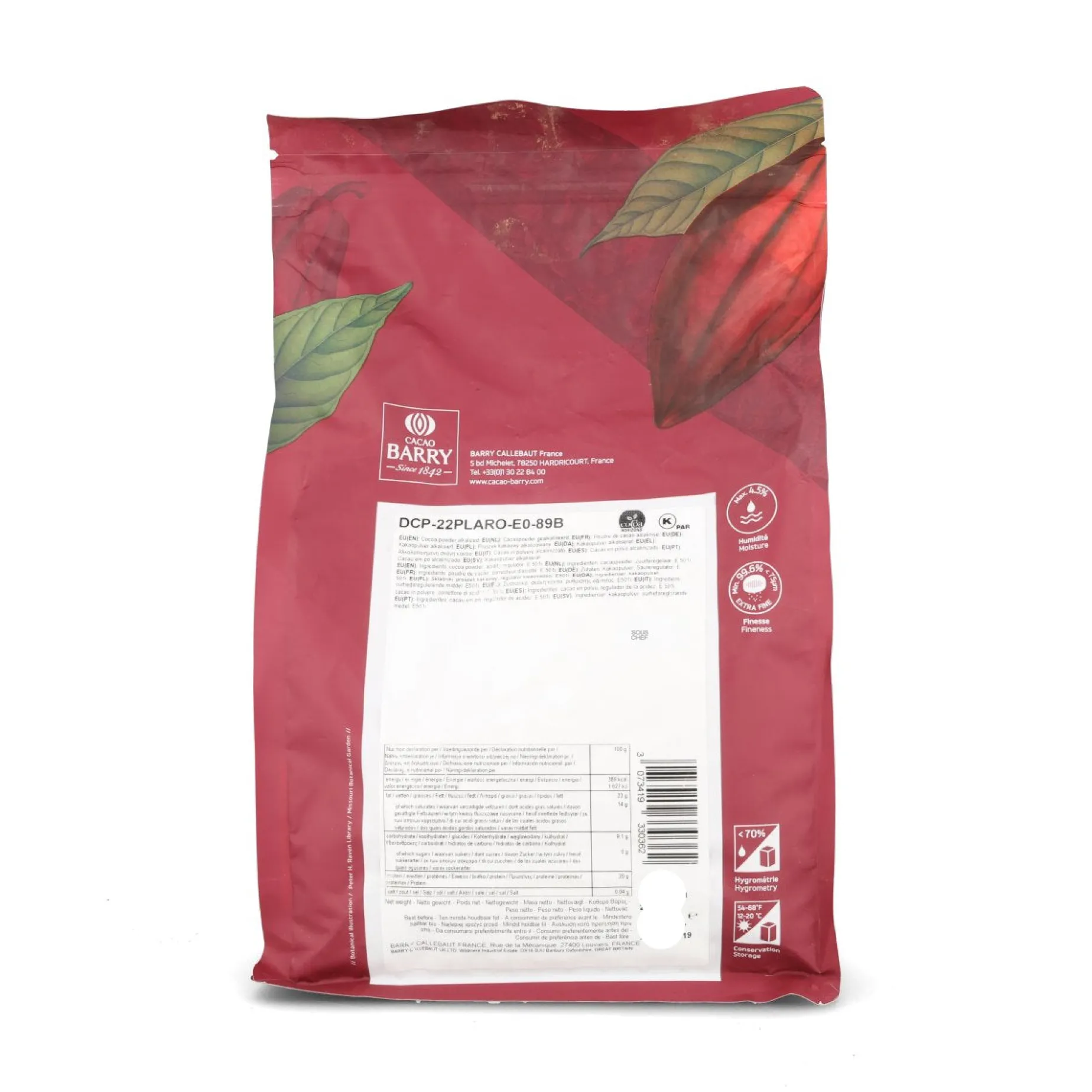 Cacao Barry Dark Brown Plein Arome Cocoa Powder, 1kg