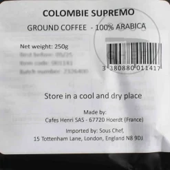 Cafes Henri Colombia Supremo Ground Coffee, 250g
