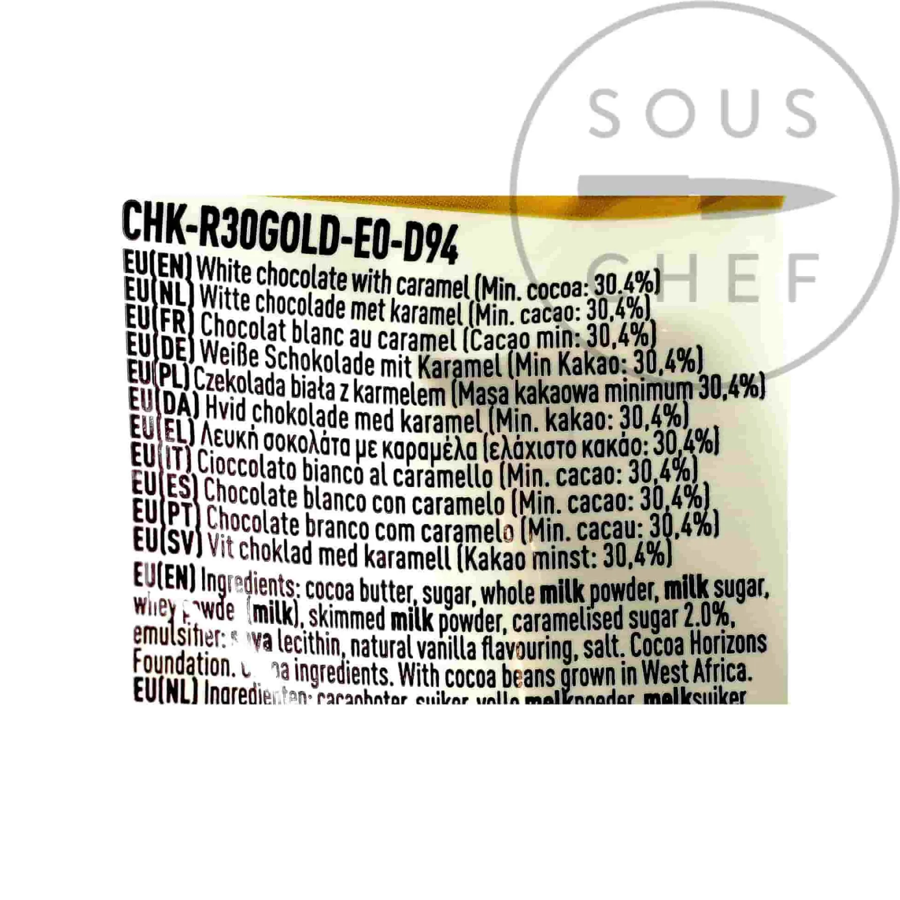 Callebaut Caramel Chocolate Couverture, 400g