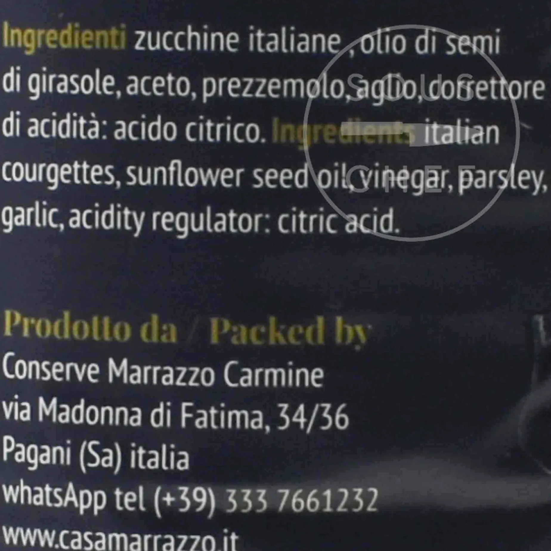 Casa Marrazzo Grilled Courgette in Oil, 750g
