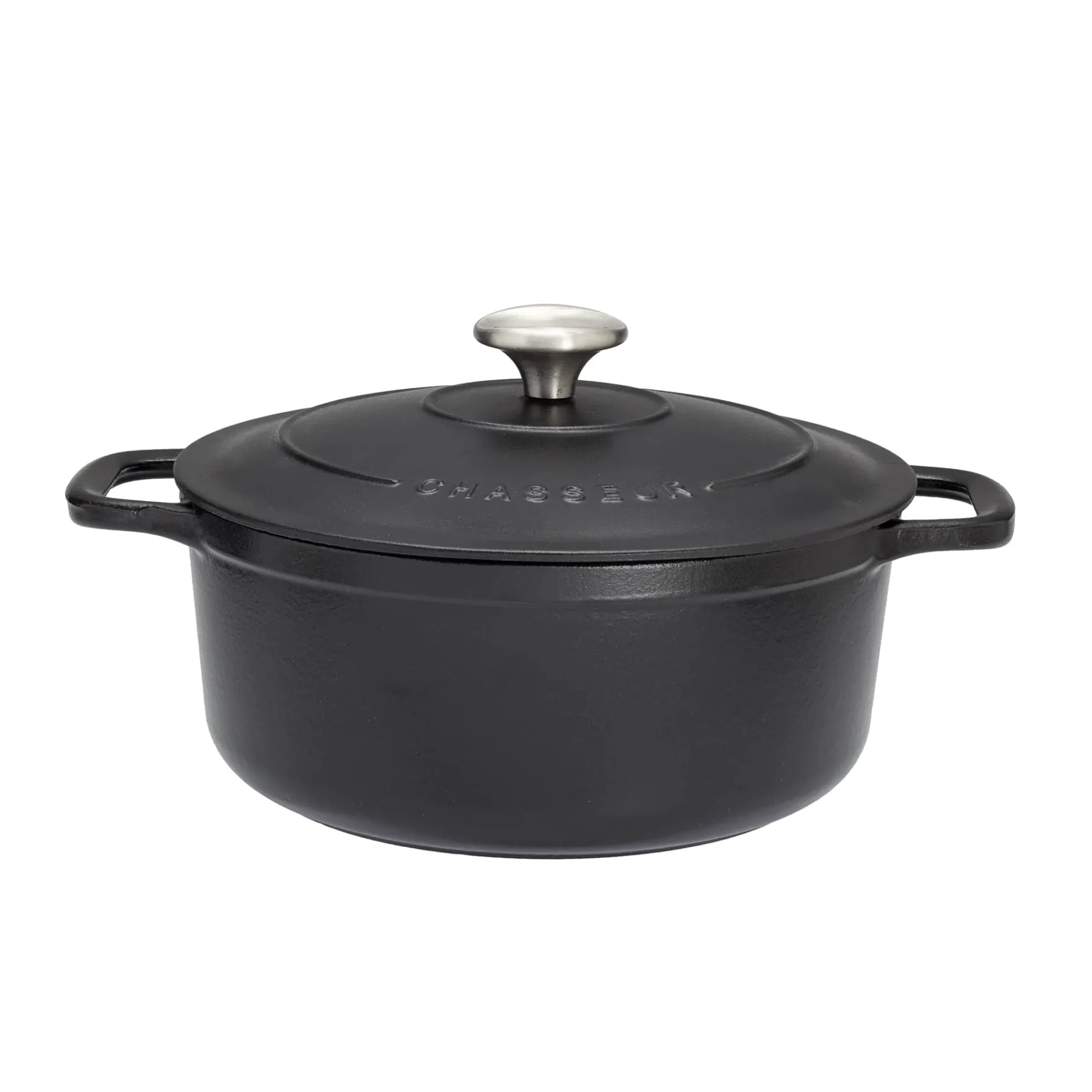 Chasseur Black Cast Iron Dutch Oven, 24cm