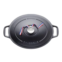 Chasseur Black Cast Iron Oval Dutch Oven, 29cm