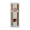 Chestnut & Peach Wood Chopstick Gift Set with Rests, 18cm