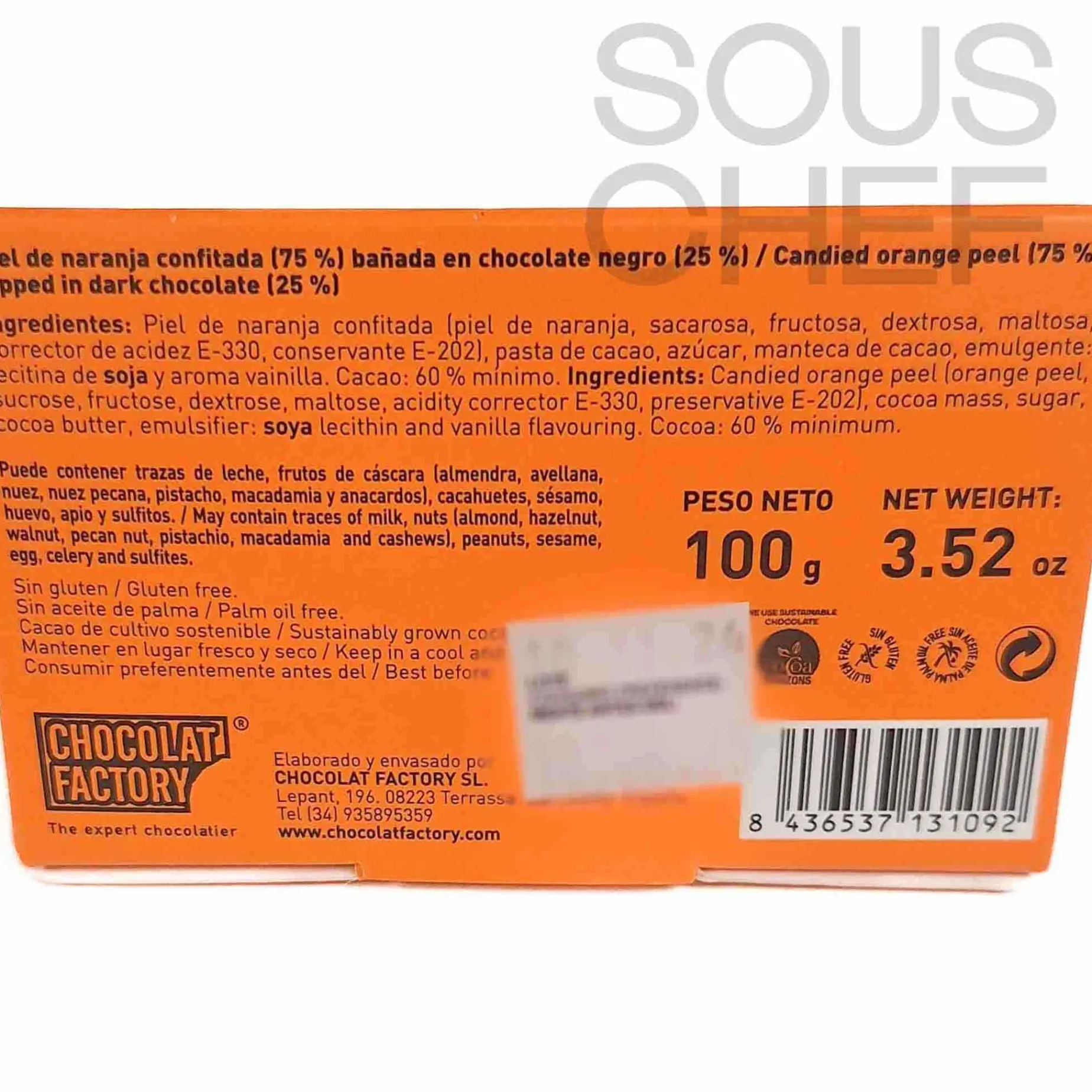 Chocolat Factory Dark Chocolate Covered Orange Peel, 110g