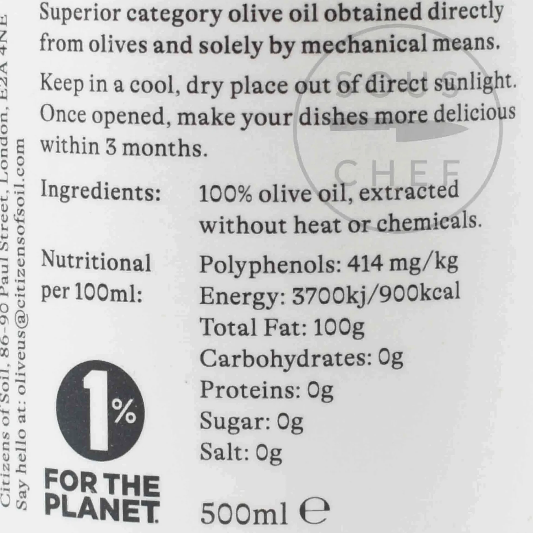 Citizens of Soil Spanish Single Estate Extra Virgin Olive Oil, 500ml
