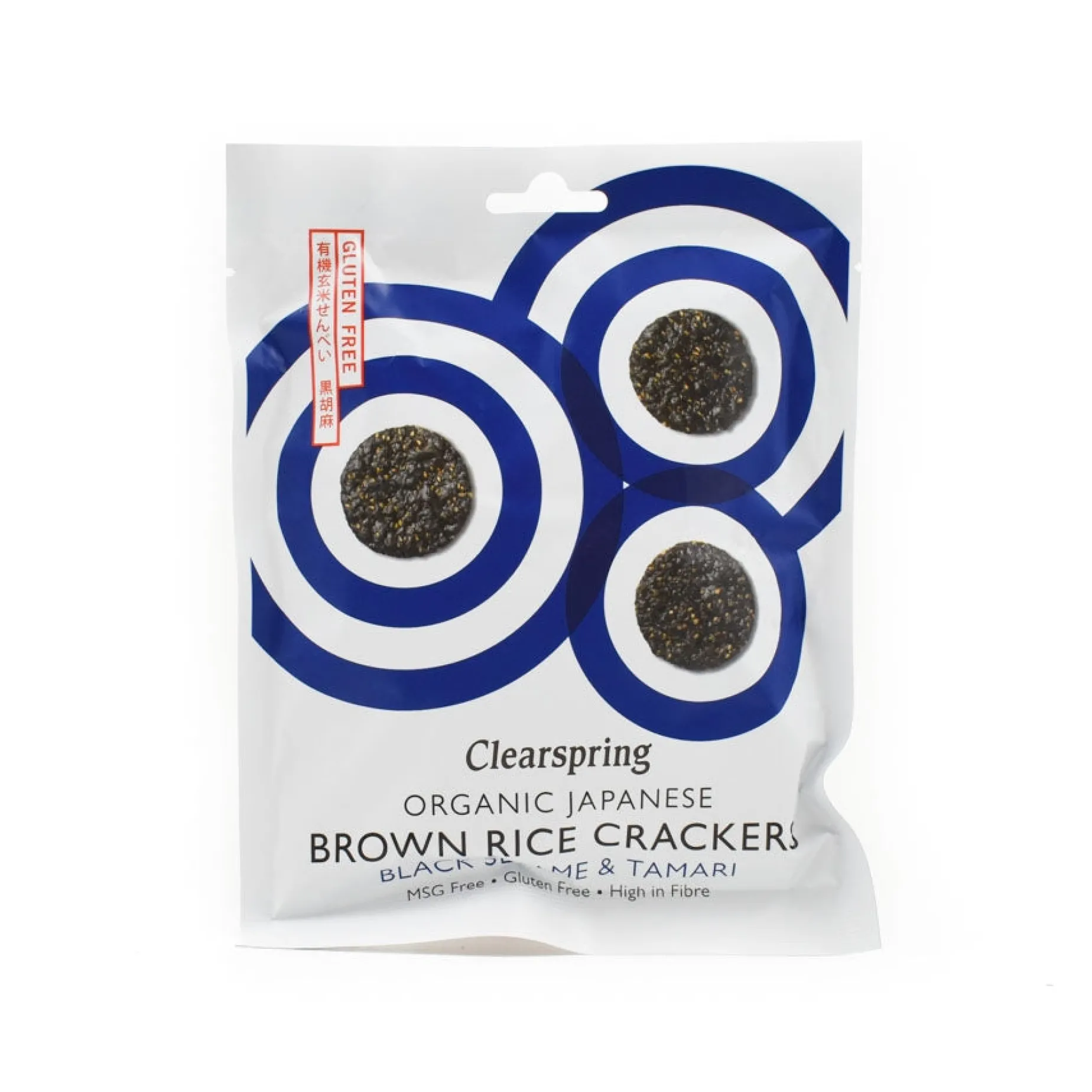 Clearspring Organic Black Sesame Brown Rice Crackers, 40g