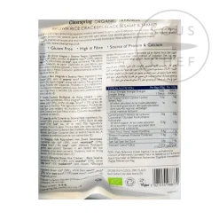 Clearspring Organic Black Sesame Brown Rice Crackers, 40g