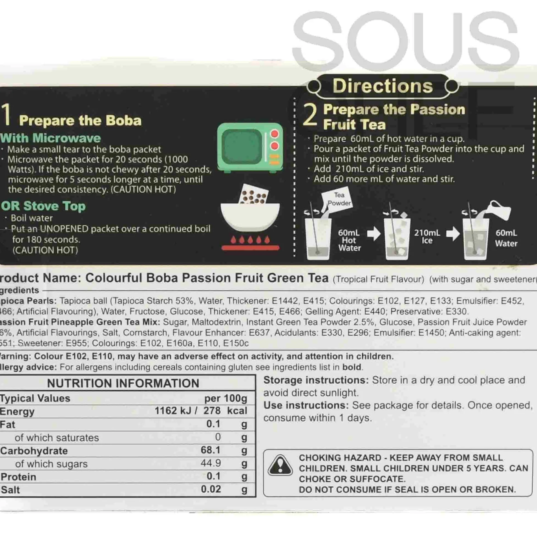 Colourful Boba Tropical Iced Tea Kit, 3 sets