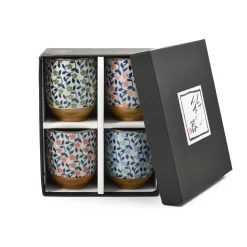 Colourful Japanese Flower Tea Cup Set