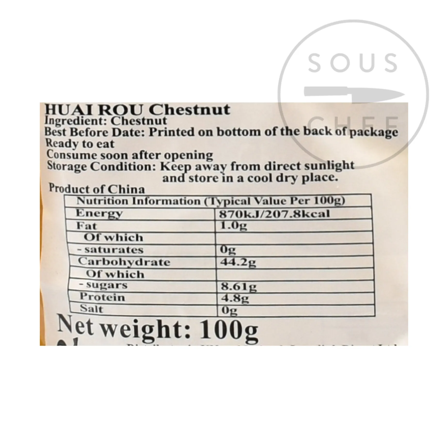 Cooked Chestnuts, 100g