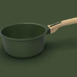 Cookut Lightweight Non-Stick 3 Piece Cookware Set with Detachable Handles, Green, BPA-Free