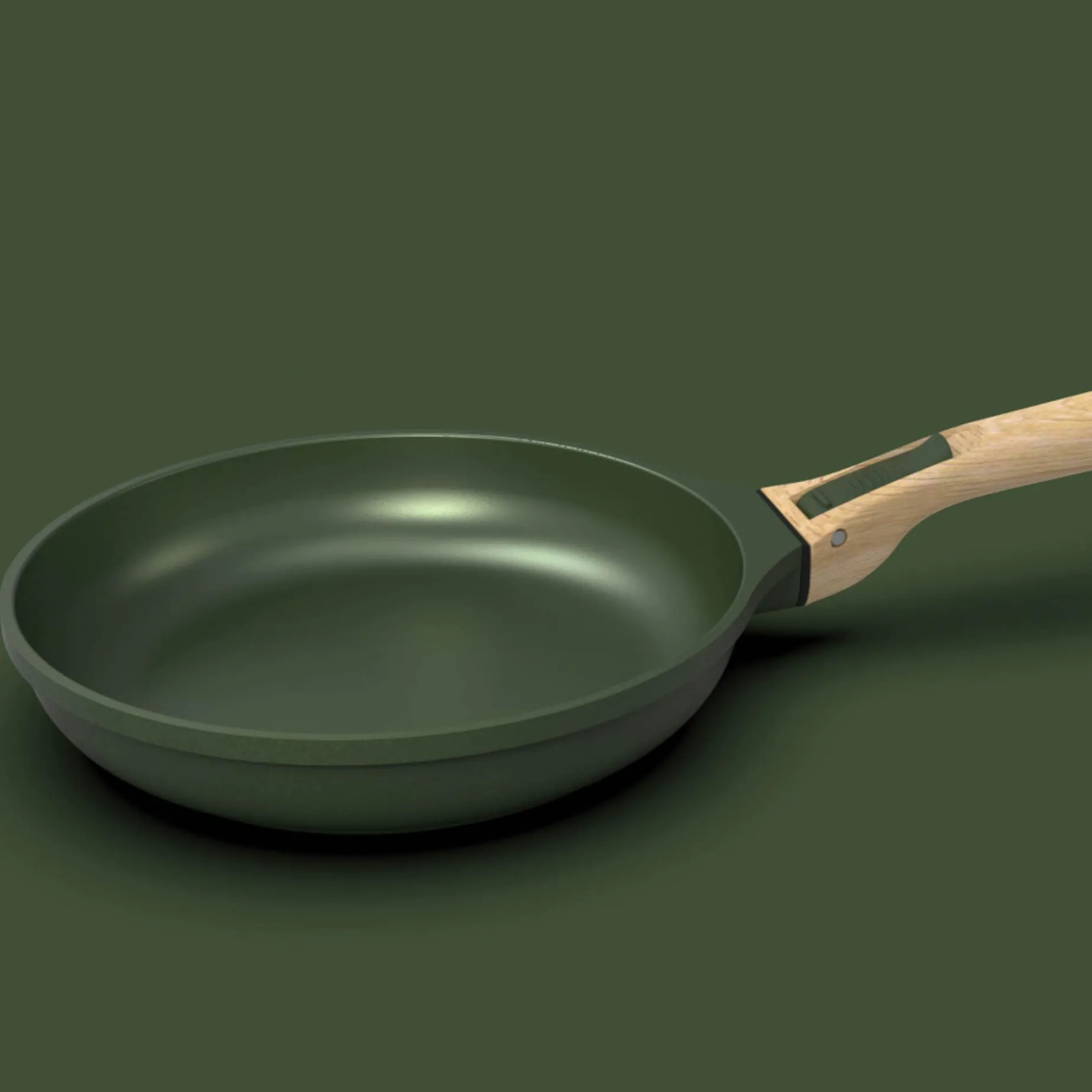 Cookut Lightweight Non-Stick 3 Piece Cookware Set with Detachable Handles, Green, BPA-Free