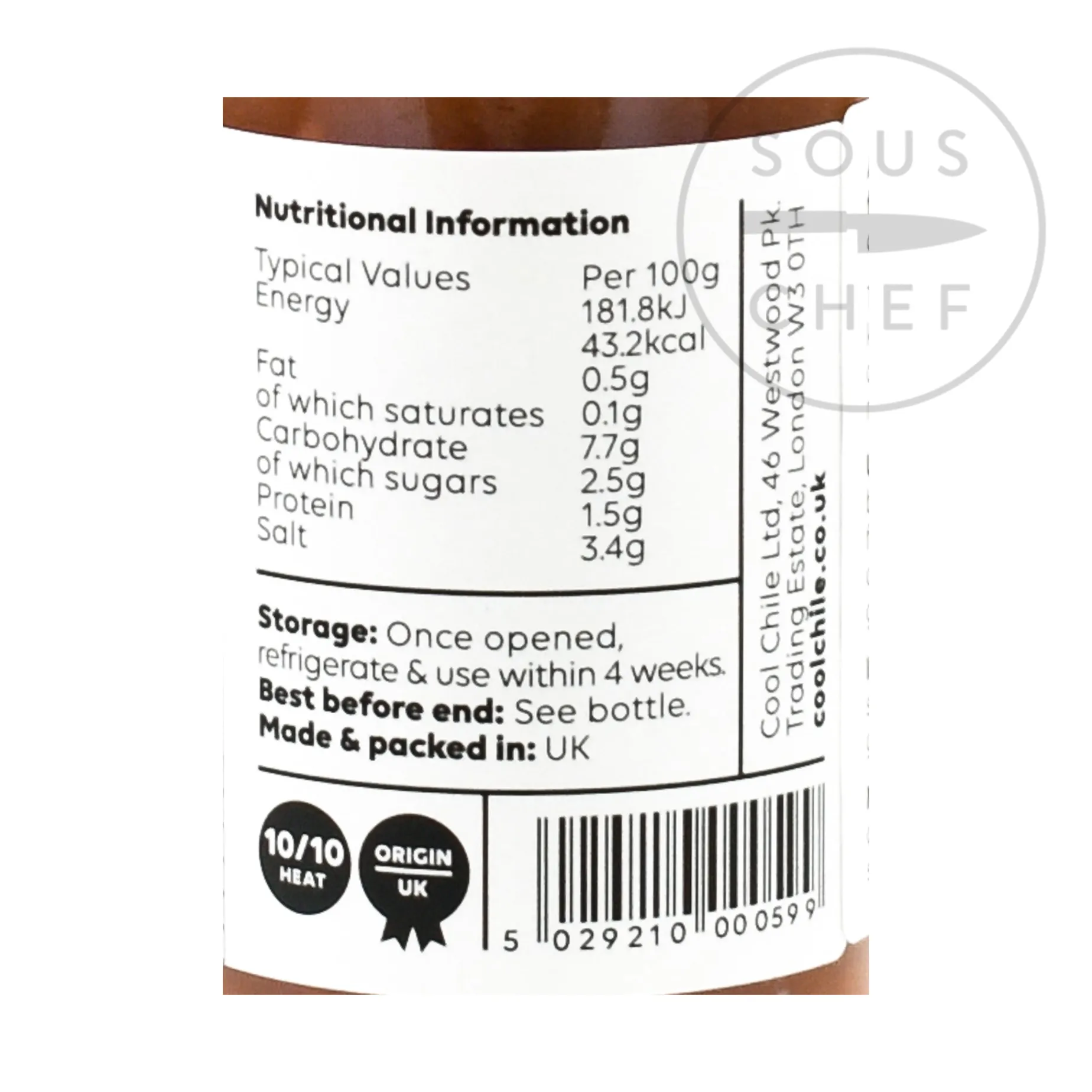 Cool Chile Co Habanero Hot Sauce, 150g