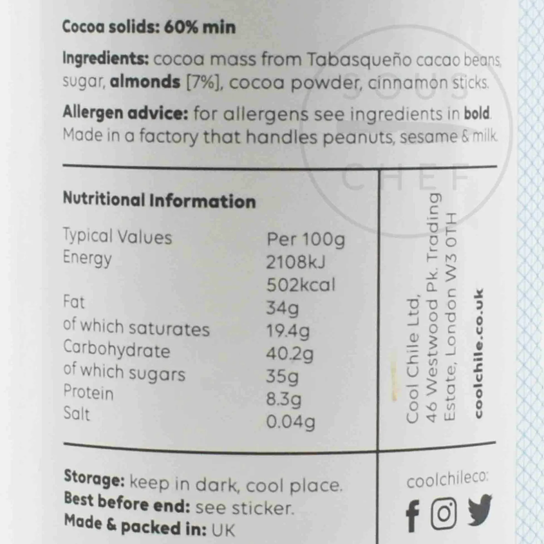 Cool Chile Co Oaxaca Hot Chocolate - Cinnamon & Almonds, 150g