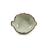 Cream & Pale Green Leaf Dish, 9.8cm