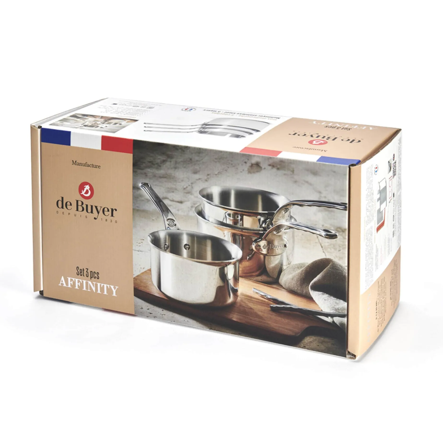 De Buyer Affinity 3 Piece Saucepan Set