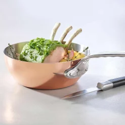 De Buyer Inocuivre Conical Copper Saute Pan with Stainless Steel Handle, 20cm