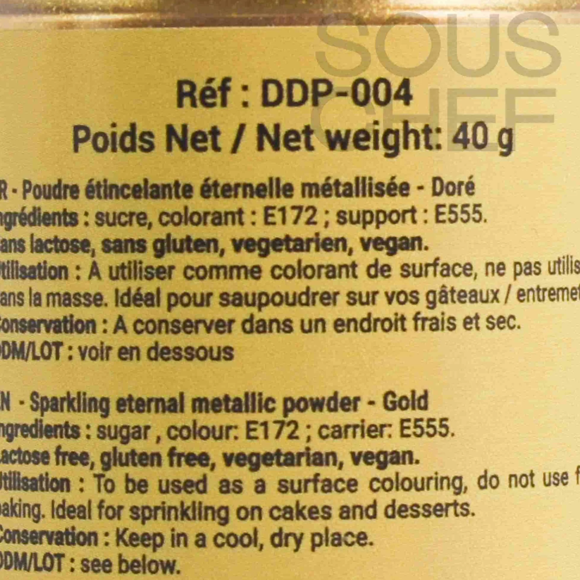 Deco Relief Gold Sparkling Metallic Powder, 40g
