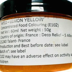 Deco Relief Intense Lemon Yellow Food Colour, 50g
