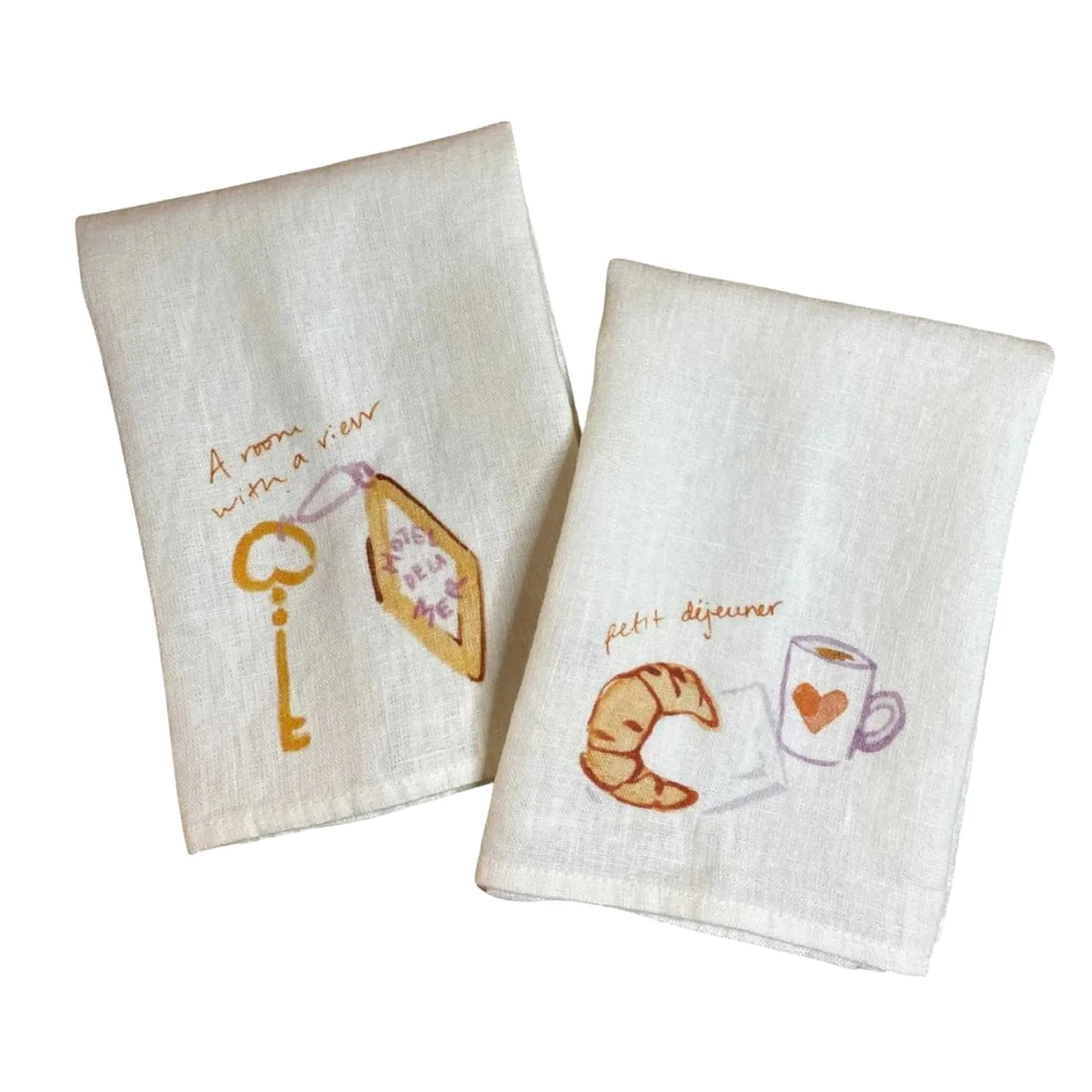 Dinette Set of 2 Petit Dejeuner Linen Napkins