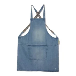 Dutchdeluxes Denim Suspender Apron in Blue