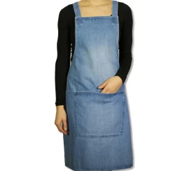 Dutchdeluxes Denim Suspender Apron in Blue