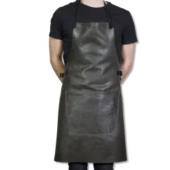 Dutchdeluxes Leather BBQ Apron in Vintage Grey