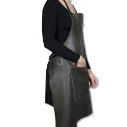 Dutchdeluxes Leather BBQ Apron in Vintage Grey