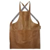 Dutchdeluxes Leather Suspender Apron in Vintage Camel