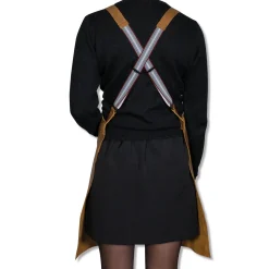 Dutchdeluxes Leather Suspender Apron in Vintage Camel