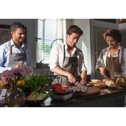 Dutchdeluxes Leather Suspender Apron in Vintage Camel