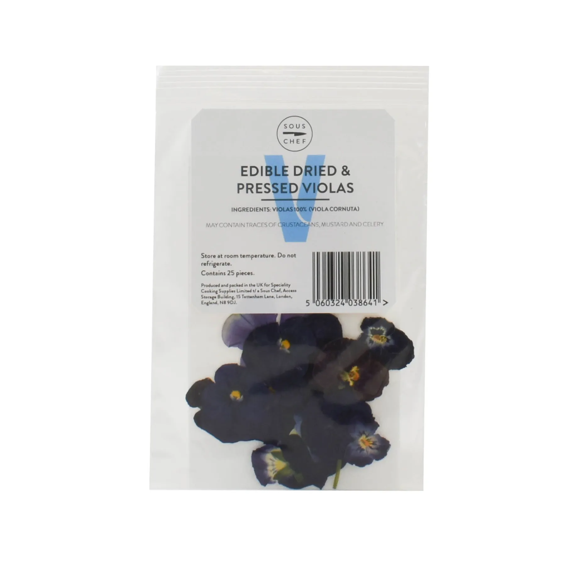 Edible Dried & Pressed Violas, 25 pieces