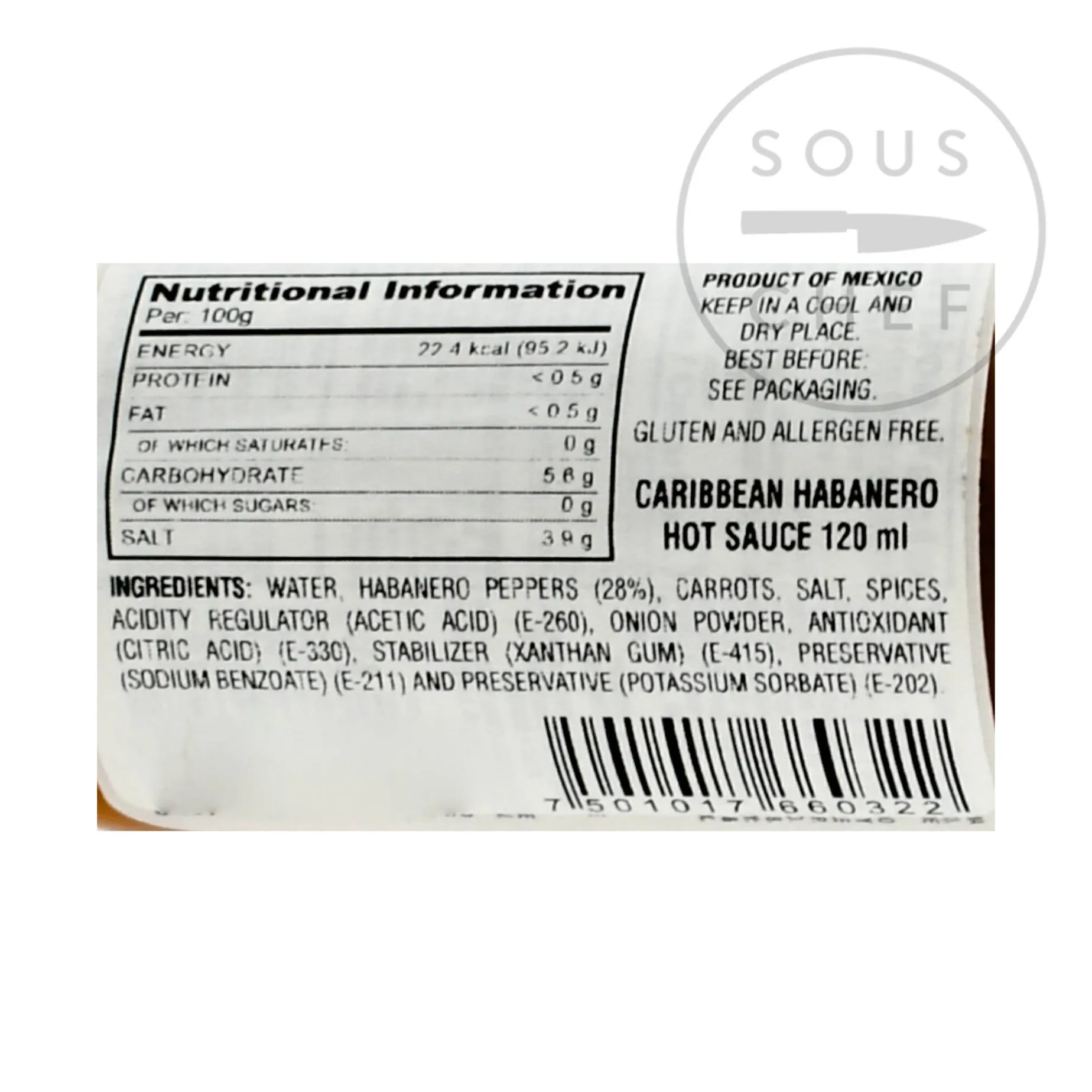 El Yucateco Habanero Caribbean Sauce, 120ml